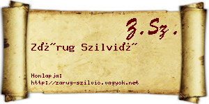 Zárug Szilvió névjegykártya